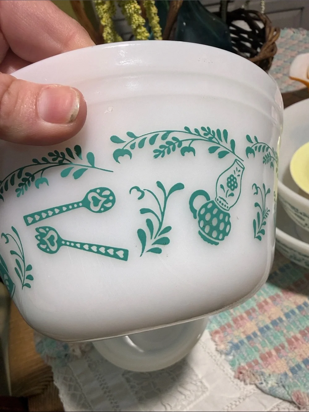 Federal turquoise Scandinavian utensils mixing bowl set (full set)